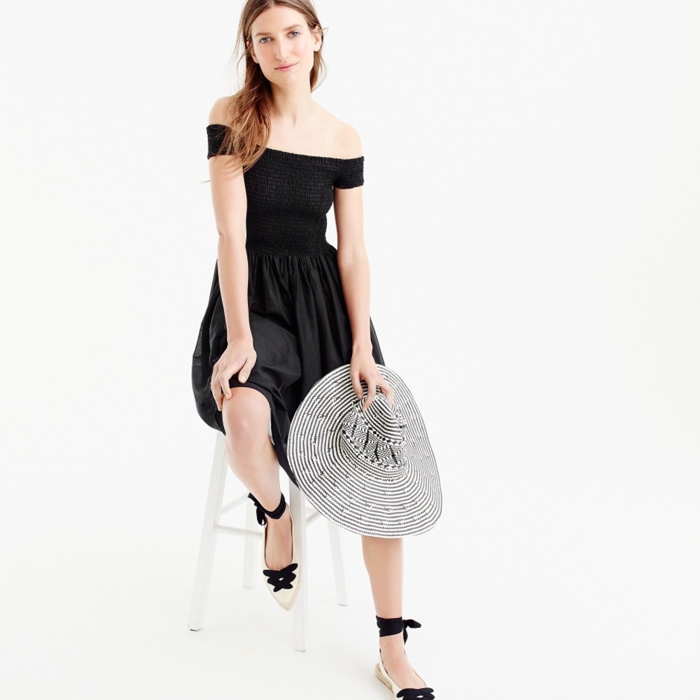 J Crew off shoulder smocked dress